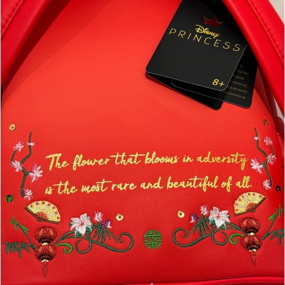 RARE Loungefly Mulan Backpack Disney Embroidered NWT - Picture 6 of 10